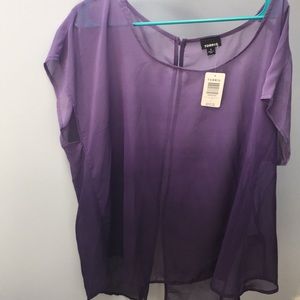 Torrid sheer purple blouse size 1